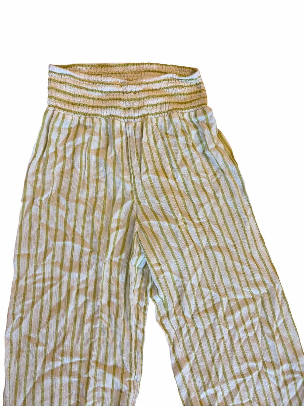 Billabong White Green Striped Wide Leg Daybreak Pants - Picture 5 of 9
